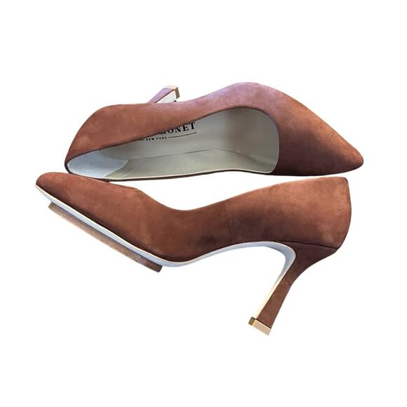Salone Monet Anita Suede Pumps Classic Timeless Cathedral Heel NEW Size 6.5 - Picture 7 of 11